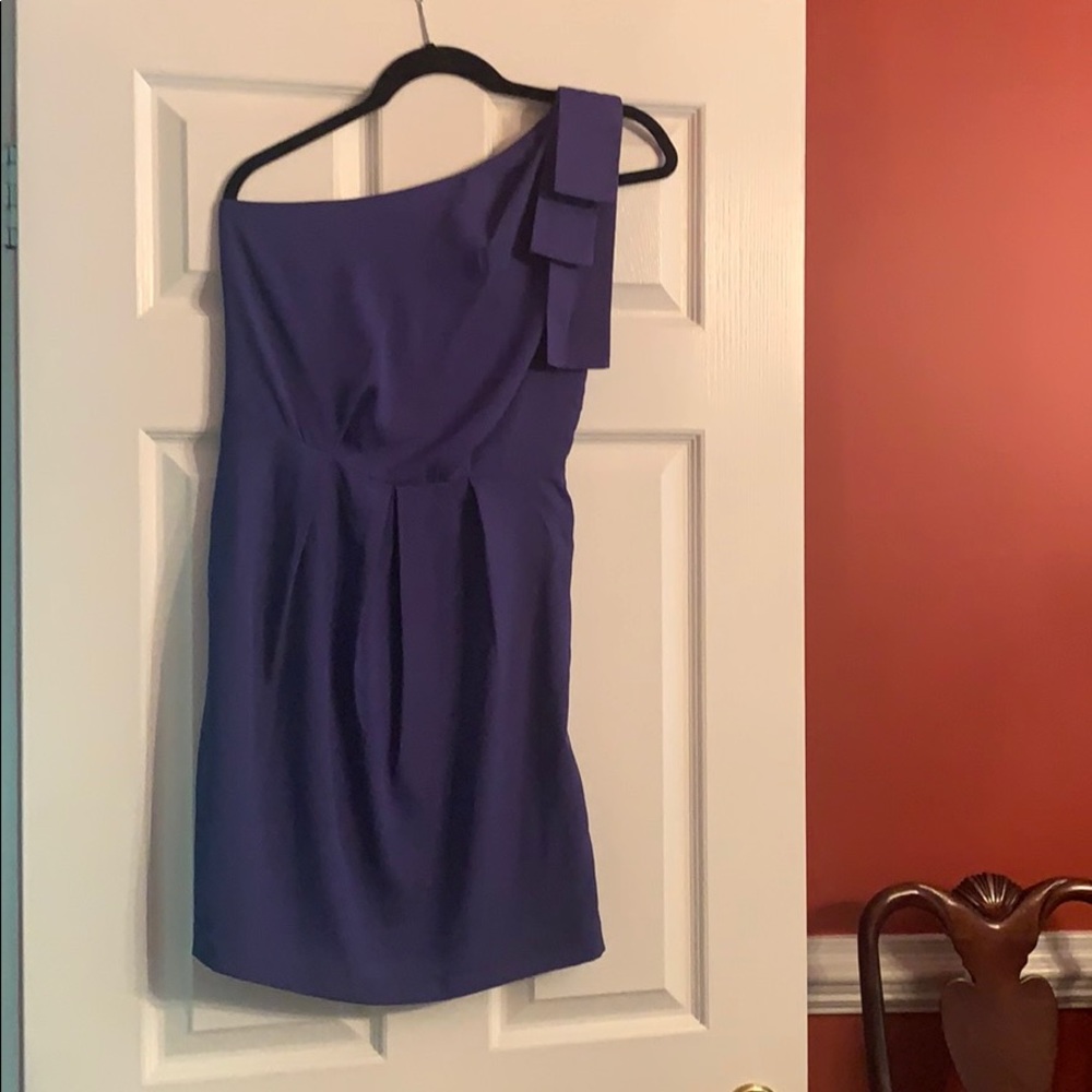 Renee C. Blue one shoulder dress